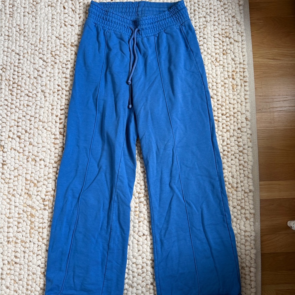 Free People Blue Wide-Leg Pants